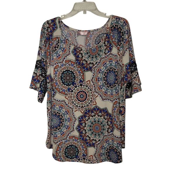 Amana Blue and Red Blouse Sizes 3x - Picture 4 of 4